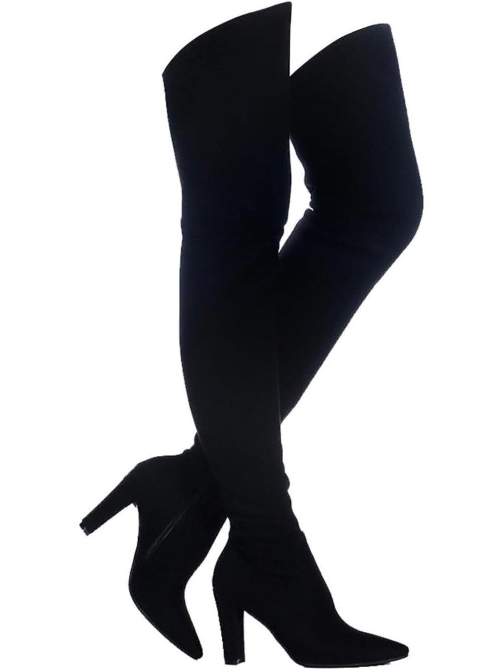 Stylish Over The Knee Stretch Suede Chunky Heel Boots for Women - Thigh High
